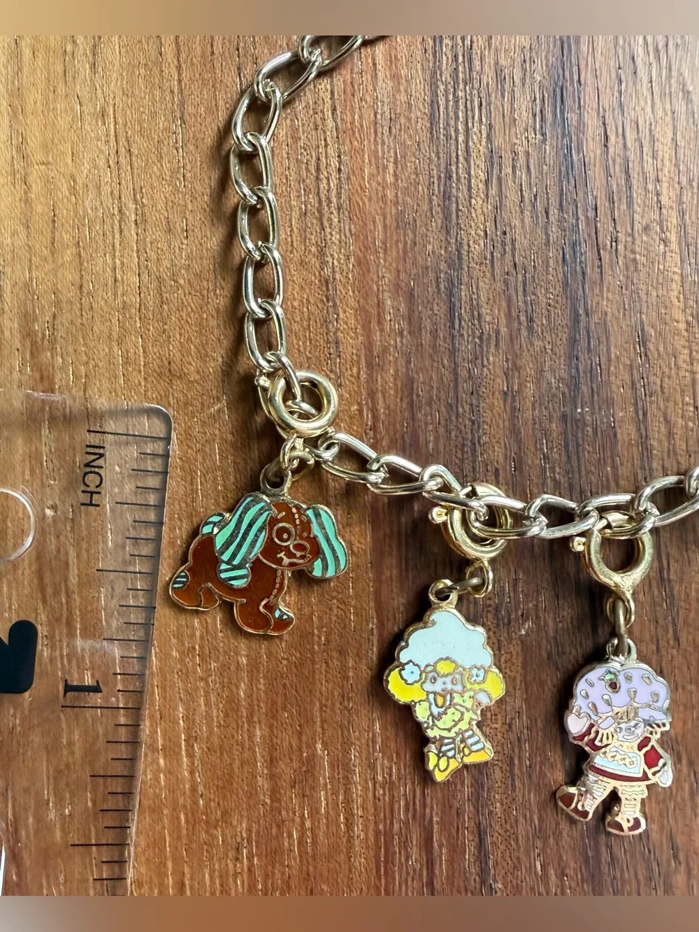 Vintage Strawberry Shortcake Charm Bracelet 1980 1981 With 6 Charms